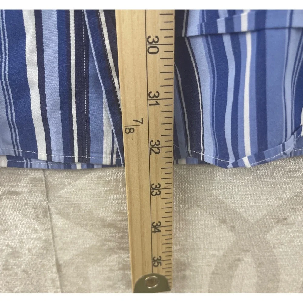 Polo Ralph Lauren Estate Mens XL Blue‎ Striped Classic Fit Button Shirt